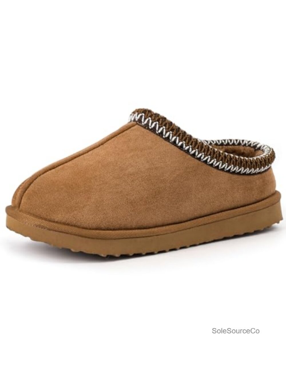 Fuzzy Faux Suede Mule Slippers for Women, Warm Memory Foam House Slippers, Clog